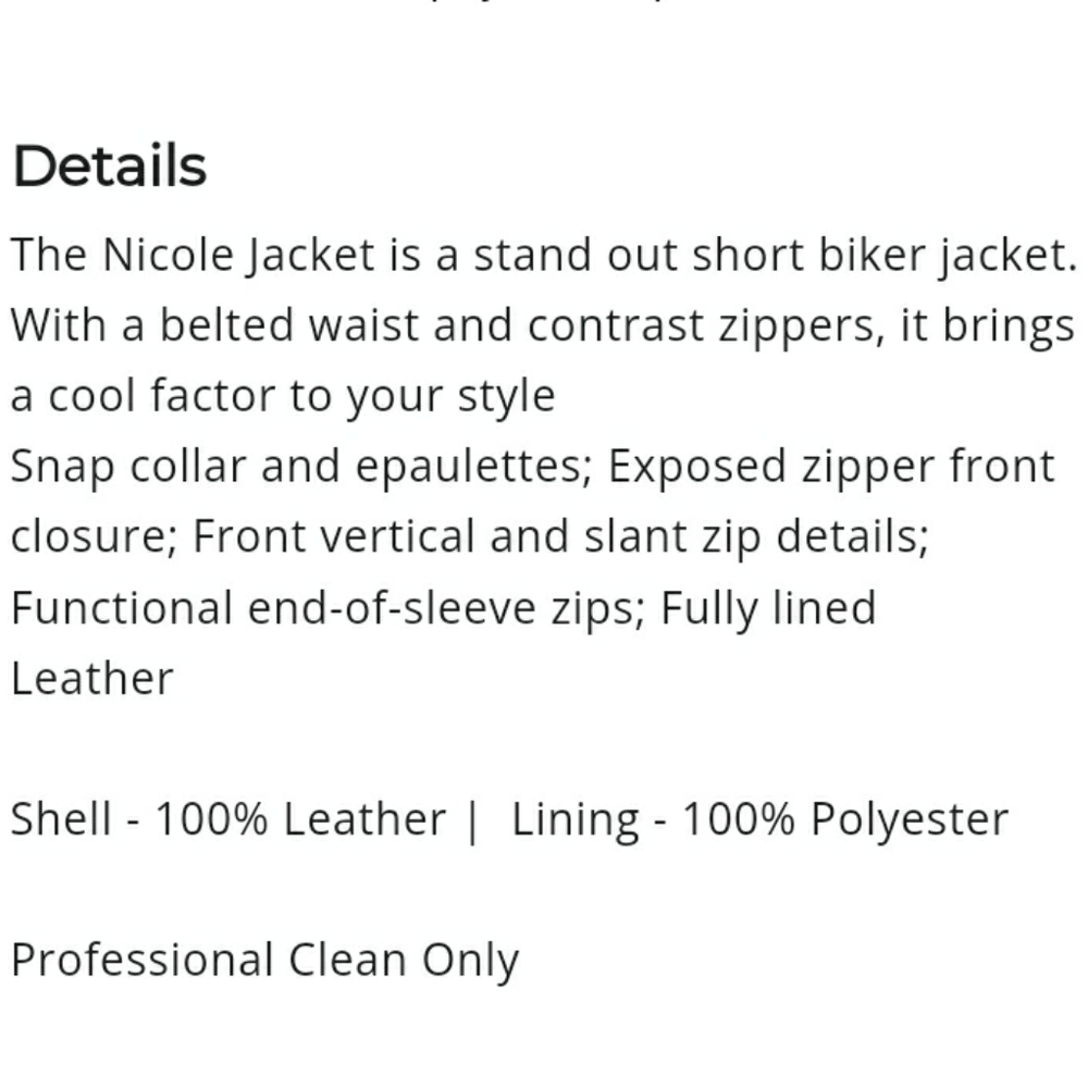 WT ⚘WALTER BAKER NICOLE 100% LEATHER JACKET (CANDY 💖) SZ. SMALL( DAMAGED) - Picture 8 of 14